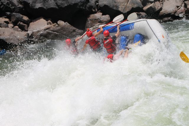 Boat flipping, Greg going upside down while Linda already in the water