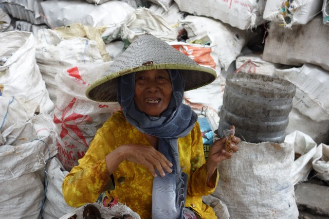 This is not the Boogeyman!  Just a sweet lady in Indonesia.  
