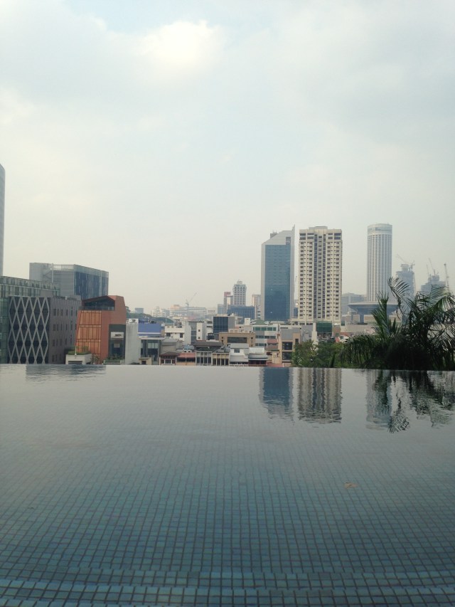 Our pool at the Singapore Park Royal Hotel 